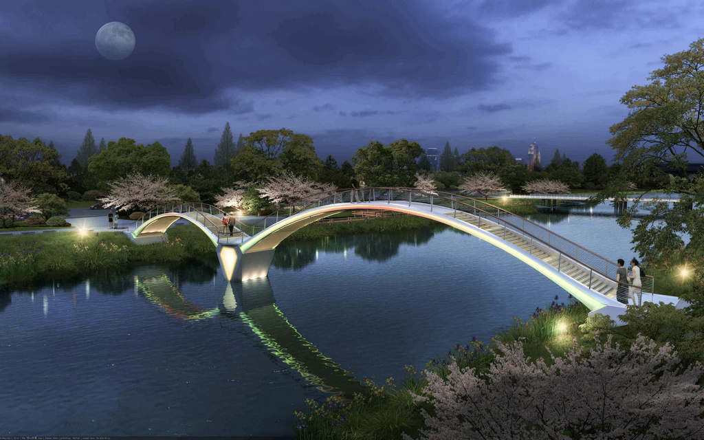 Wishipu, Binhai Tang River 및 Ringcheng River 카지노 게임 추천 조경 육교 1_1.jpg
